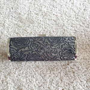 Style & Co. Gray Metallic Brocade Clutch